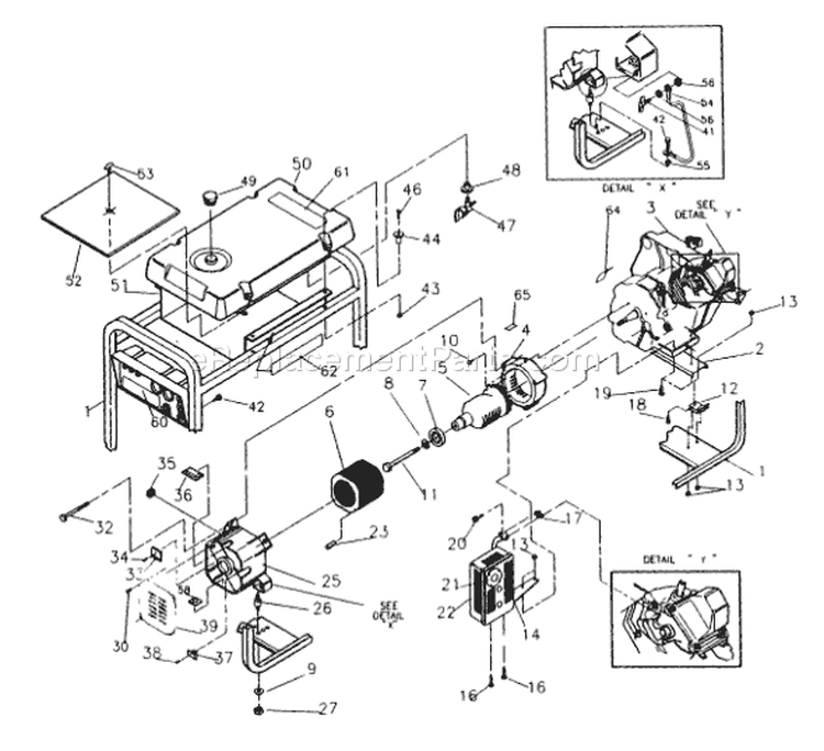 Page C Diagram and Parts List for 9777-0  Briggs and Stratton Generator